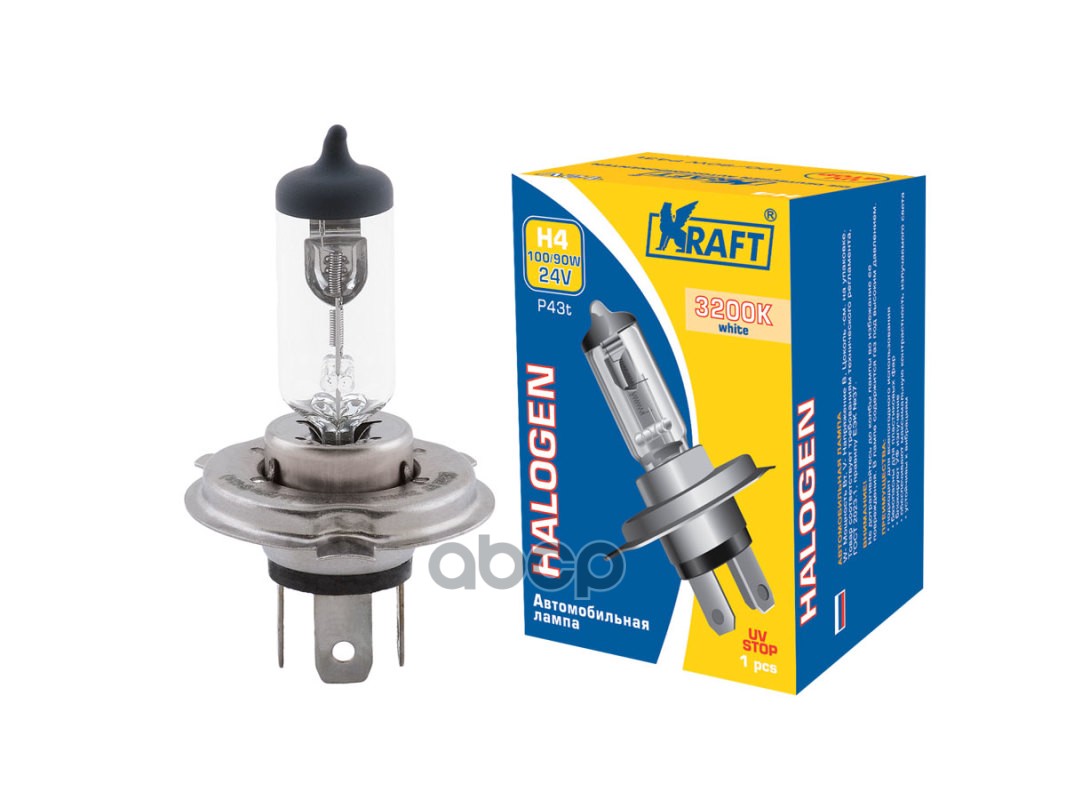 Лампа 24V H4 100/90W P43t Kraft 1 Шт. Картон Kt700013 Kraft арт. KT700013