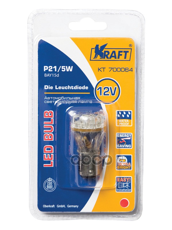 Лампа Светодиодная 12V P21/5W 21W Bay15d Kraft 1 Шт. Картон Kt700064 Kraft арт. KT700064