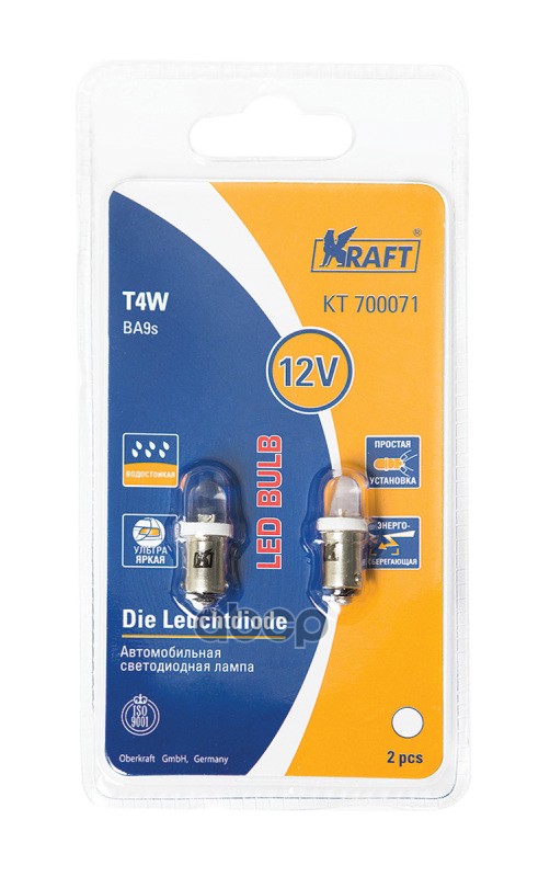 Лампа Светодиодная 12V T4w 4W Ba9s Kraft 2 Шт. Картон Kt700071 Kraft арт. KT700071