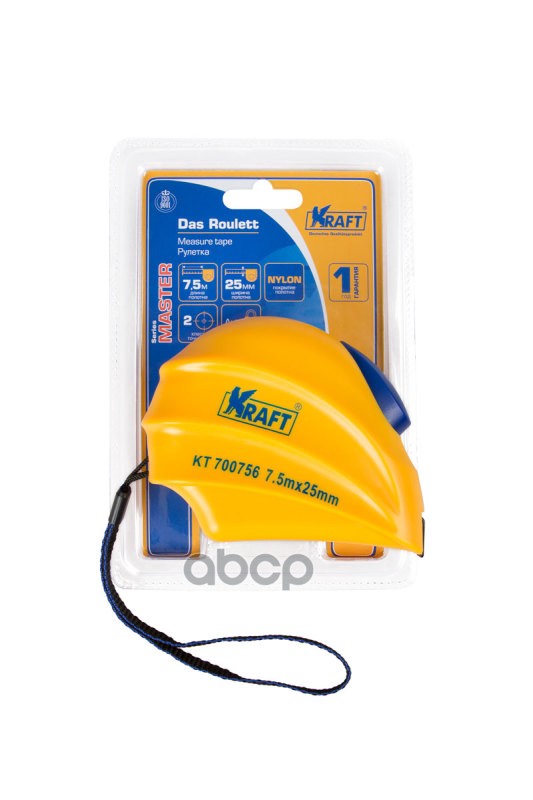 Рулетка 7,5 М Х 25 Mm Master Kt 700756 Kraft арт. KT 700756