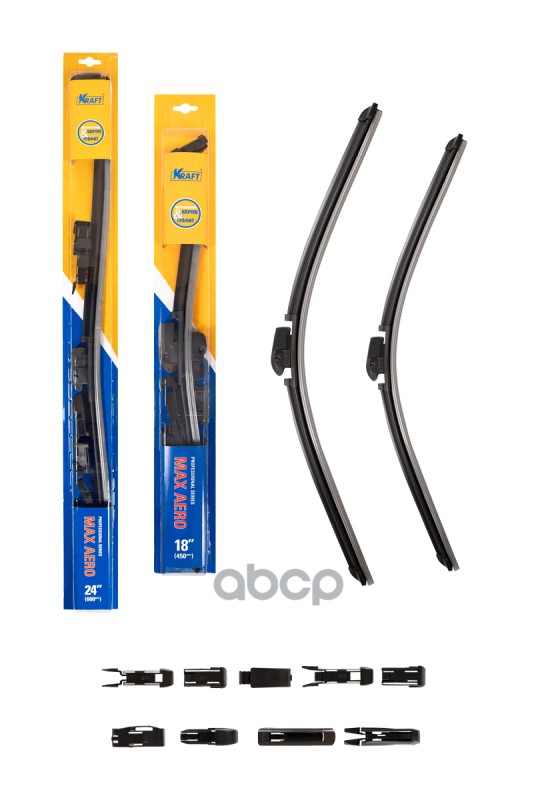 Щетка Стеклоочистителя 600/450 Мм Бескаркасная Комплект 2 Шт Kraft Universal Kt 830897 Kraft арт. KT 830897