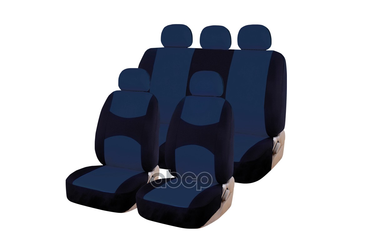 Чехлы универсальные на автомобильные сиденья,комплект CASUAL, полиэстер, черно-синие KRAFT KT835612 Kraft арт. KT835612