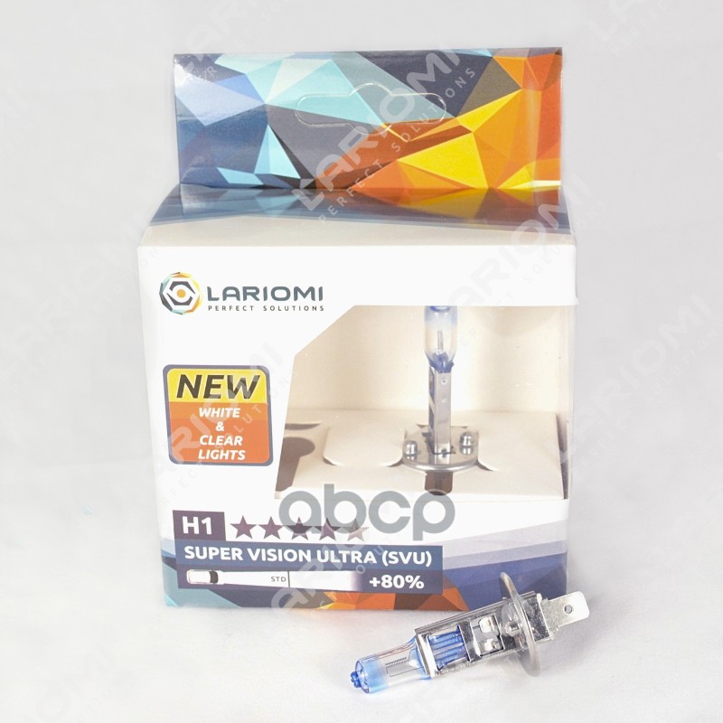 Лампа Галогенная H1 12V 55W P14.5s Super Vision Ultra (+80) (Коробка 2 Шт.) LARIOMI арт. LB1106SVU
