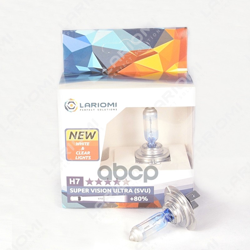 Лампа Галогенная H7 12V 55W Px26d Super Vision Ultra (+80) (Коробка 2 Шт.) LARIOMI арт. LB1109SVU