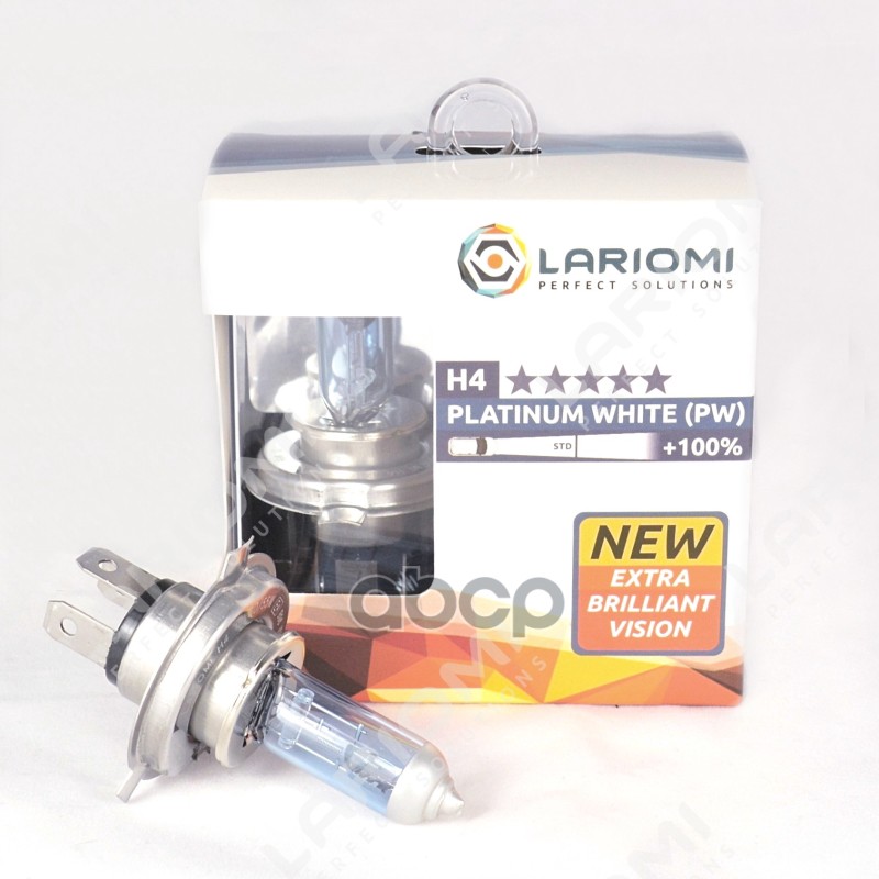 Лампа Галогенная H4 12V 60/55W P43t Platinum White (+100) (Коробка 2 Шт.) LARIOMI арт. LB1113PW