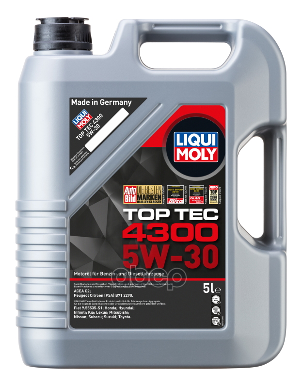 LIQUI MOLY Масло Моторное Синтетическое Top Tec 4300 5W30 C2 5Л