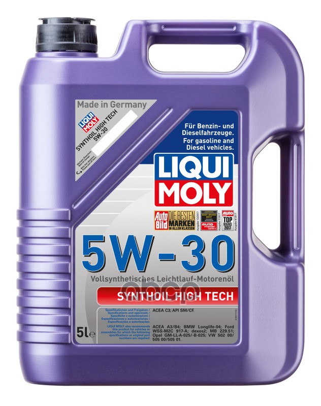LIQUI MOLY Масло Моторное Синтетическое Synthoil High Tech 5W-30 Cf/Sm C3 5Л (20959) 9077