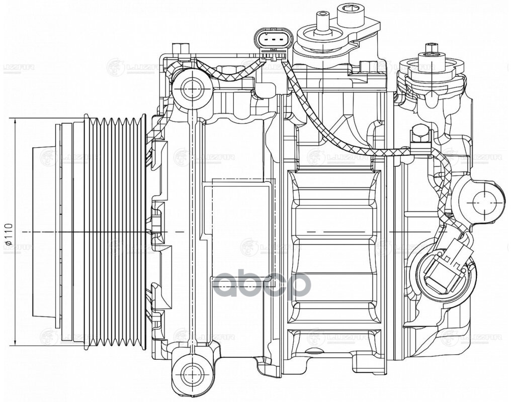 Компрессор кондиц. для а/м Mercedes-Benz GLE (W166) (15-)/GLS (X166) (15-) 3.0D 7PK (LCAC 1551) LUZAR арт. LCAC1551