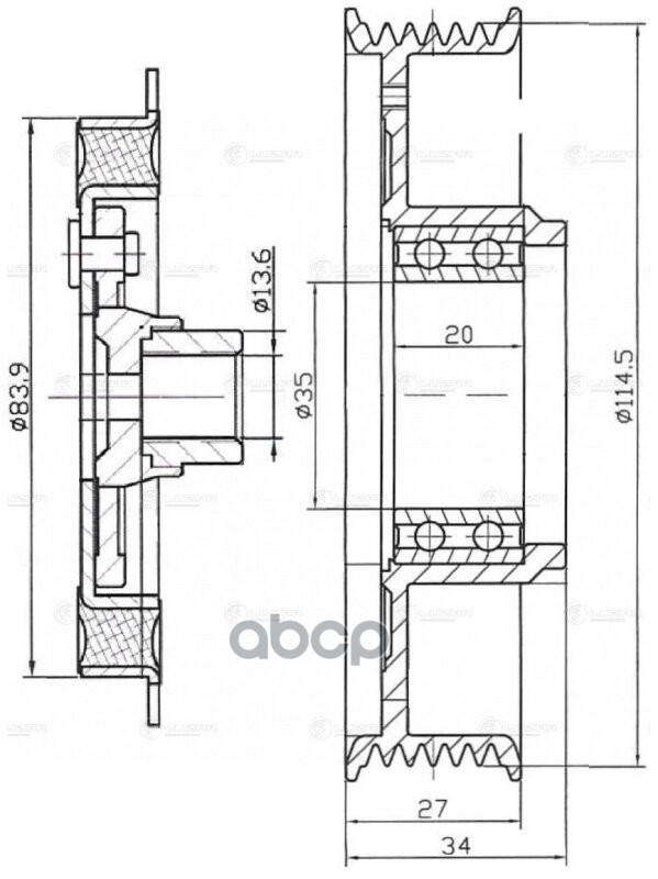 Муфта компрессора кондиц. в сборе для KIA Optima 10- 2.0i/2.4i LCC0803 LUZAR арт. LCC0803