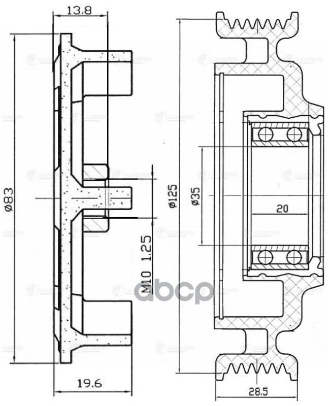 Муфта компрессора кондиц. в сборе для а/м Renault Megane III (08-) (LCC 0901) LUZAR арт. lcc-0901