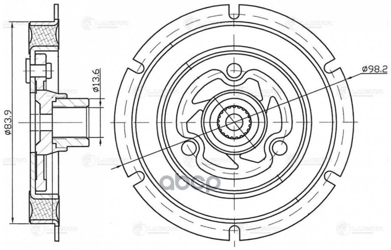Пластина срывная муфты компрессора кондиц. для а/м KIA Ceed (12-)/Cerato III (13-) 1.6i (LCH 0801) LUZAR арт. lch-0801