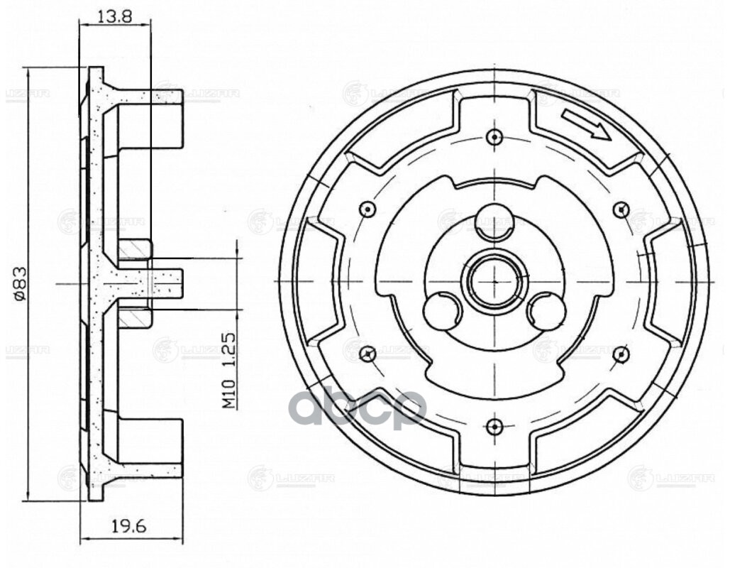Пластина срывная муфты компрессора кондиц. для а/м Skoda Octavia A5 (04-) (тип Denso) (LCH 1801) LUZAR арт. LCH1801