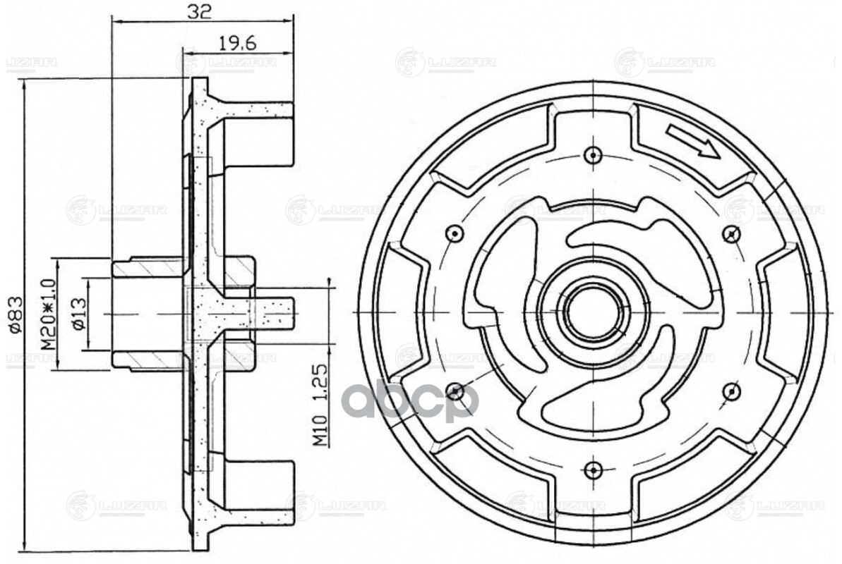 Пластина срывная муфты компрессора кондиц. для а/м Opel Corsa D (06-) (LCH 2101) LUZAR арт. lch-2101