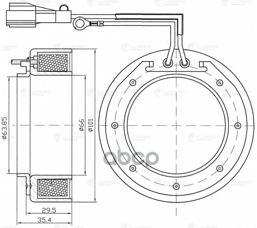 Катушка эл/магн. компрессора кондиц. для а/м Hyundai Sonata (98-) 2.0D/2.7i (LMСC 0802) LUZAR арт. LMCC0802