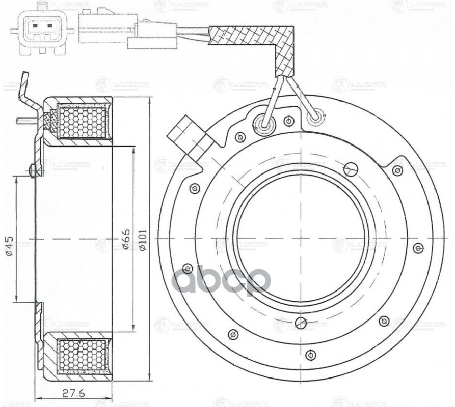 Катушка эл/магн. компрессора кондиц. для а/м Nissan X-Trail (T31) (07-) 2.0i (LMСC 1402) LUZAR арт. LMCC1402