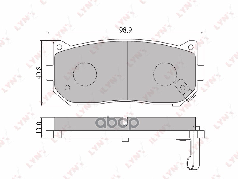 Колодки тормозные задние KIA Carens 02> / Clarus 96> / Shuma II >04/Sephia 95> / Spectra 05> LYNXauto арт. bd-4401