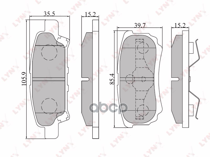Колодки тормозные задние подходит для MITSUBISHI Lancer IX-X 1.5-2.0D 03/Outlander 03 BD-5505 LYNXauto арт. BD-5505