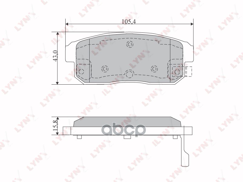 Колодки тормозные задние NISSAN Altima(L30) 2.4 99> / Avenir(W11) 2.0 01> / Bluebird(U14) 1.8-2.0 01 LYNXauto арт. bd-5719