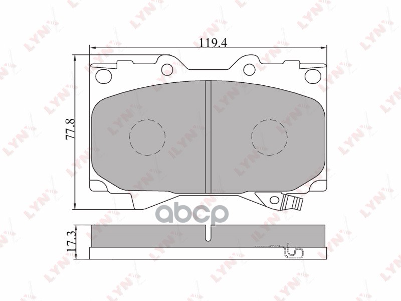 Колодки тормозные передние TOYOTA Land Cruiser 100 4.2-4.7 98> / Prado(J150) 3.0D-4.0 10> LYNXauto арт. bd-7503
