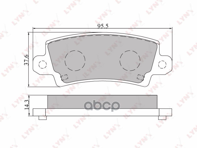 Колодки тормозные задние TOYOTA Corolla (UK) 1.4-2.0D 02-06/Corolla Verso 1.4 (UK) 1.4-2.0D 02-04 LYNXauto арт. bd-7541
