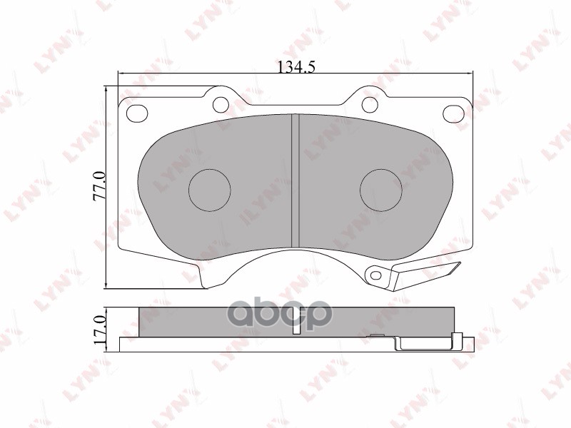 Колодки тормозные передние TOYOTA Land Cruiser Prado(J120/150) 3.0D-4.0 03>  LEXUS GX460 09> LYNXauto арт. bd-7549