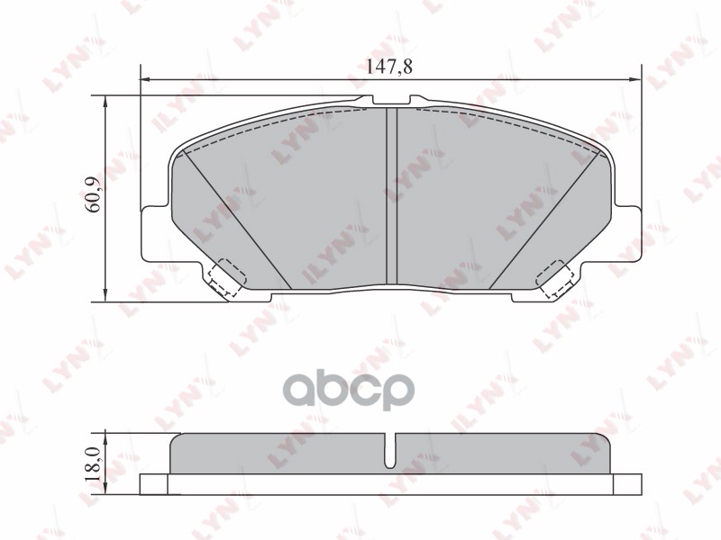 Колодки тормозные передние TOYOTA Alphard/Vellfire(H2-H3) 2.4-3.5 08> / Previa III(R2) 2.4 06> LYNXauto арт. bd-7576