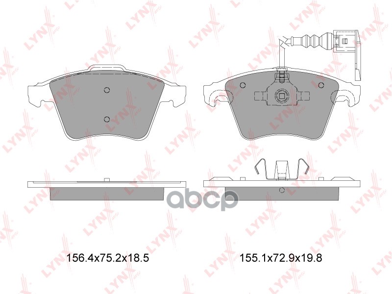 Колодки тормозные передние VW Multivan V 1.9D-3.2 03> / Transporter V 1.9D-3.2 03> LYNXauto арт. bd-8001