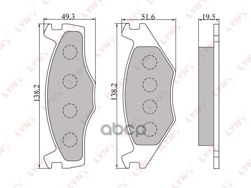 Колодки тормозные передние SEAT Cordoba 1.6-1.8 93-99/Ibiza 1.6-1.9D 93-99  VW Golf II-III 1.3-1.9TD LYNXauto арт. bd-8004