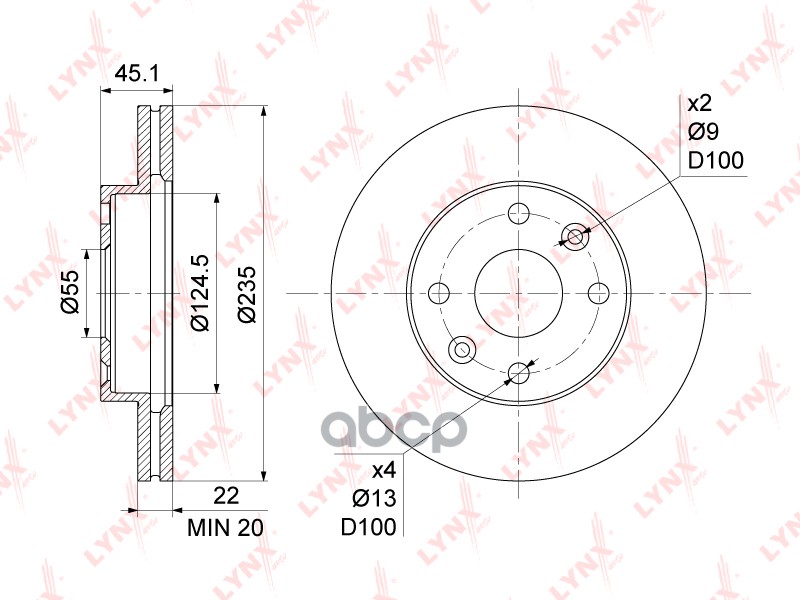 Диск Тормозной | Перед | LYNXauto арт. BN1061