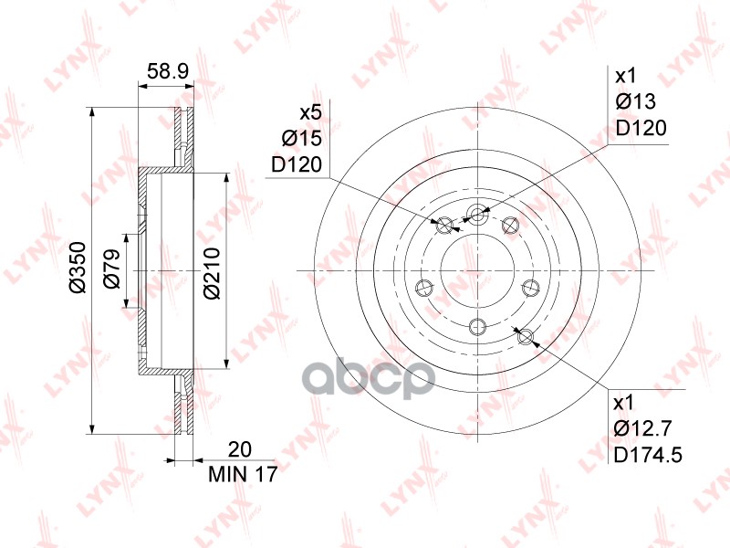Диск Тормозной | Зад | LYNXauto арт. BN1064