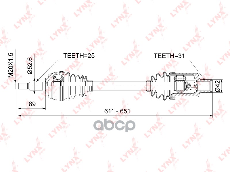 Привод в сборе R RENAULT Duster 1.5D-2.0 10> LYNXauto арт. cd-1022