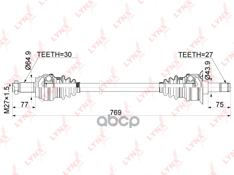 Привод В Сборе | Зад Лев | LYNXauto арт. CD1037