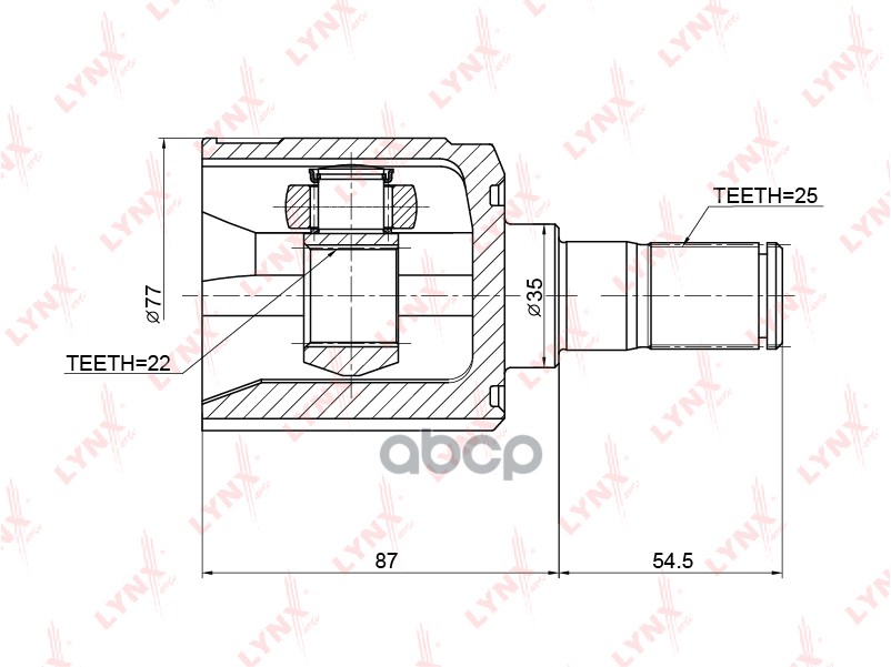 ШРУС внутренний HYUNDAI Accent(LC) 1.3-1.6 00-05 LYNXauto арт. ci-3708