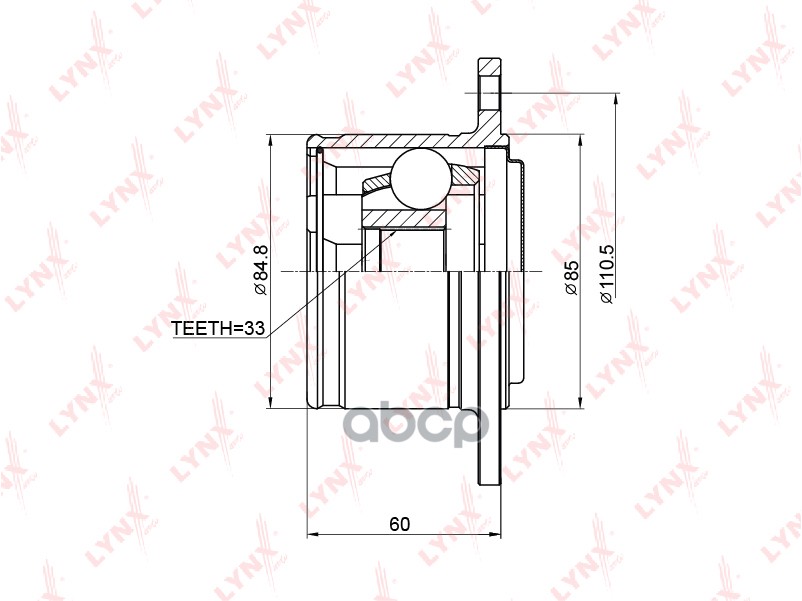 ШРУС внутренний R LYNXauto CI-3711 LYNXauto арт. CI-3711