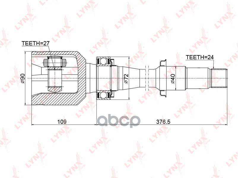 ШРУС внутренний подходит для TOYOTA Camry(V30) 3.0 01-06 / (V40) 2.4 06-11 / (V50) 2.5 11 / Harrier 3.0 03-12 CI-3722 LYNXaut...