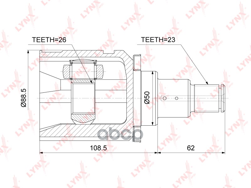 Шрус Внутренний | Перед Лев | LYNXauto арт. CI3758