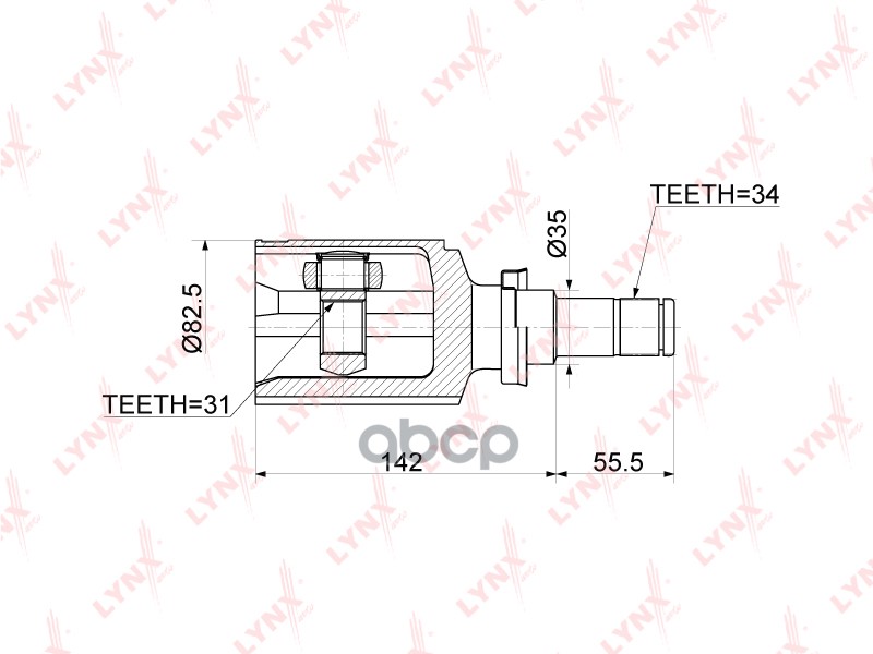 Шрус Внутренний R (Компл) Gm Cruze/Orlando Mot.1,8L Lynxauto Ci-3769 LYNXauto арт. CI-3769