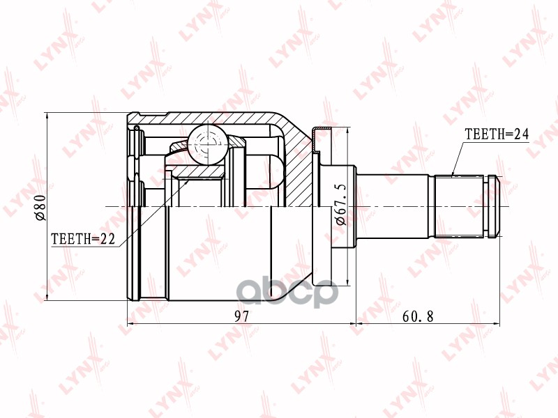 ШРУС внутренний LADA 2108-14 1.0-1.6 88> LYNXauto арт. ci-4602