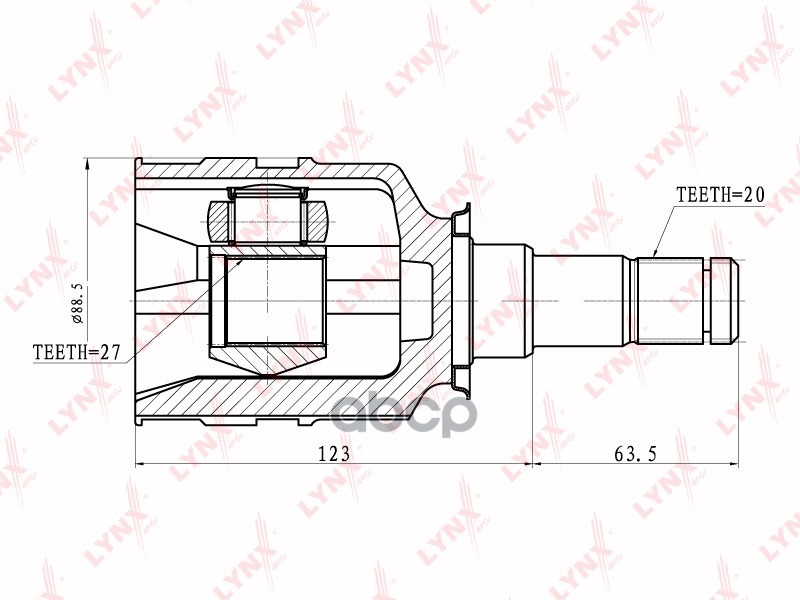 Шрус Внутренний | Перед Прав/Лев | LYNXauto арт. CI7501