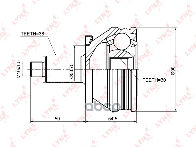 ШРУС наружный подходит для SKODA Fabia I-II 1.4-1.9D 03 / Roomster 1.2D-1.9D 06, VW Polo Sedan 1.6 10 / Polo 1.2D-1.9D 05, AU...