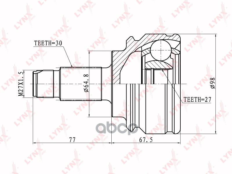 ШРУС наружный LYNXauto CO-1400 LYNXauto арт. CO-1400