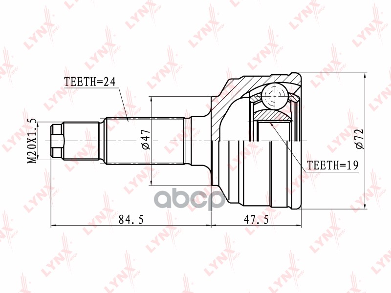 ШРУС наружный подходит для DAIHATSU Max CO-1821 LYNXauto арт. CO-1821