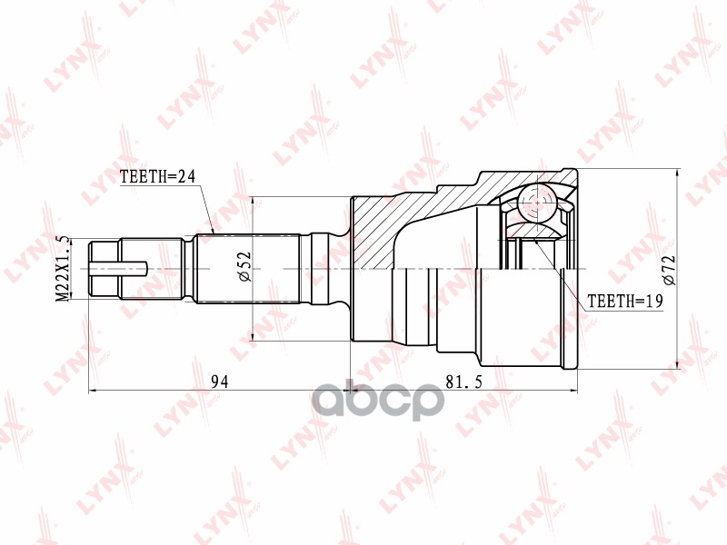 Шрус Наружный | Перед Прав/Лев | LYNXauto арт. CO2400