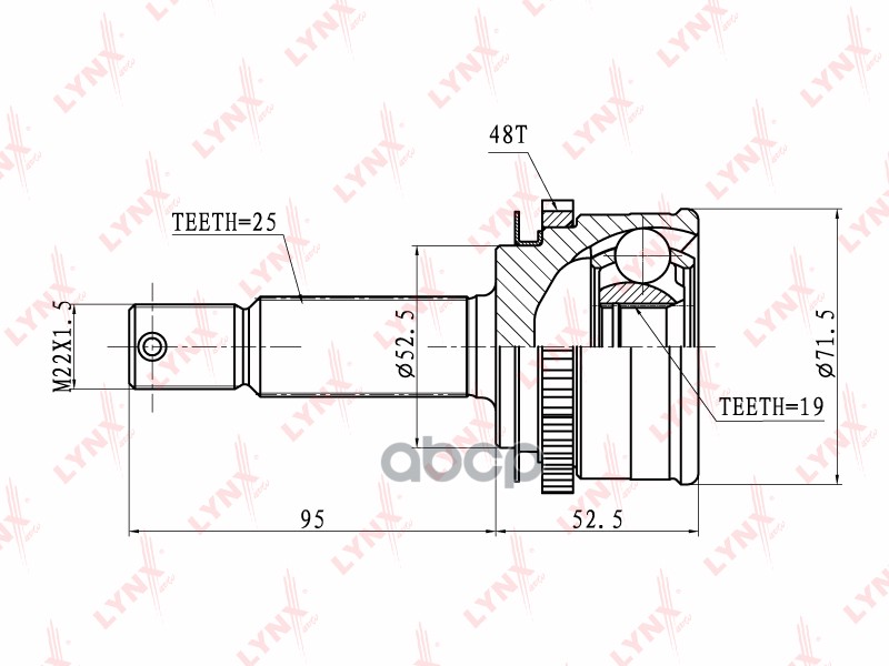 ШРУС наружный HYUNDAI Getz 1.1 02> LYNXauto арт. co-3602a