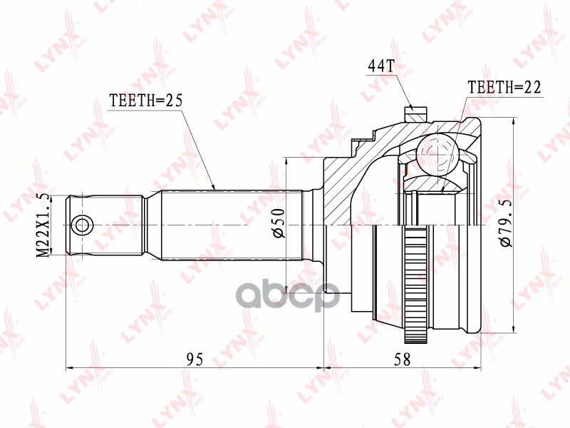 ШРУС наружный HYUNDAI Verna 1.5 99> LYNXauto арт. co-3607a