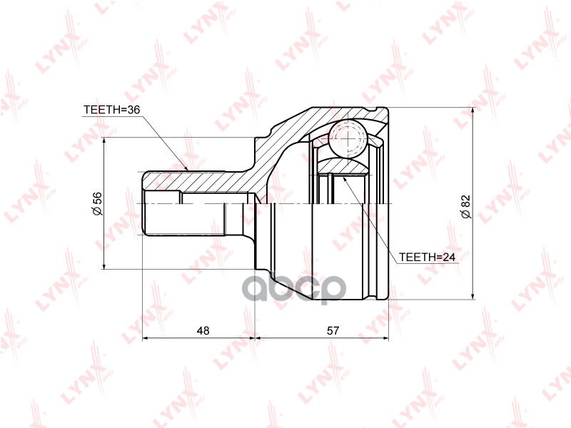 ШРУС наружный FORD Focus C-MAX 1.6-1.8 03-07 / Focus II 1.6-1.8D 05> LYNXauto арт. co-3632