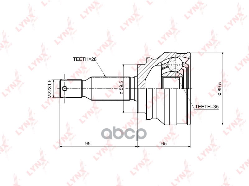 ШРУС наружный LYNXauto CO-3644 LYNXauto арт. CO-3644
