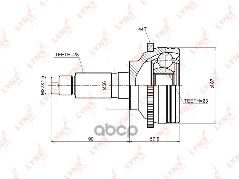 ШРУС наружный подходит для MAZDA 6 1.8-2.0 02-07 CO-3672A LYNXauto арт. CO-3672A