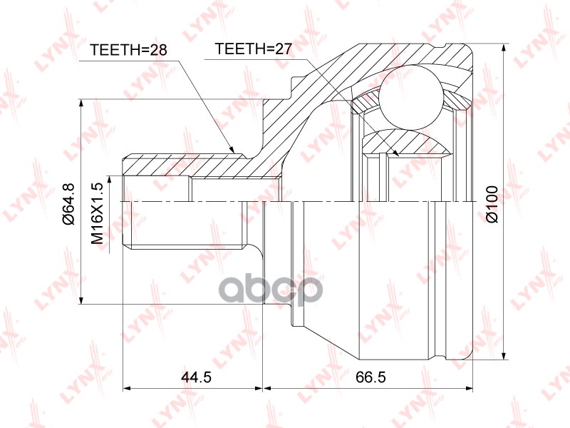 Шрус Внешний | Перед Прав/Лев | LYNXauto арт. CO3908