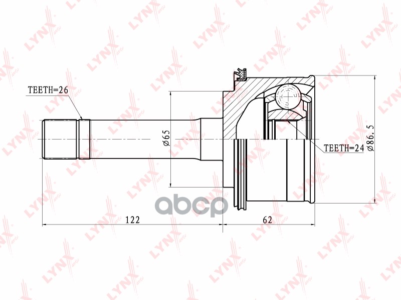 ШРУС наружный KIA Sportage 2.0-TD 94> LYNXauto арт. co-4406